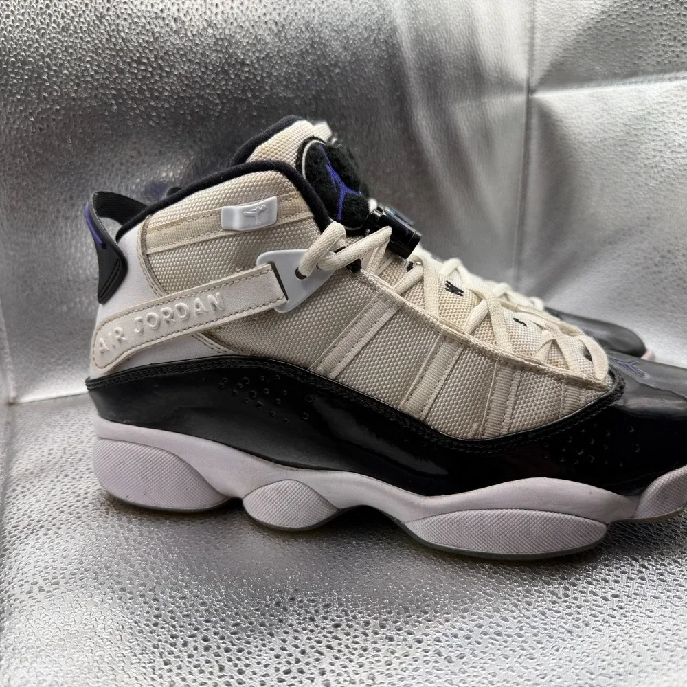 Size 8.5 Nike Air Jordan 6 Rings‎ White Black Dark Concord Mens Shoes 322992-104
